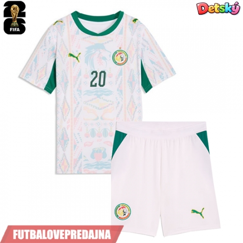 Lacne Dětský Futbalové dres Senegal Iliman Ndiaye #13 MS 2026 Krátky Rukáv - Domáci (+ trenírky)